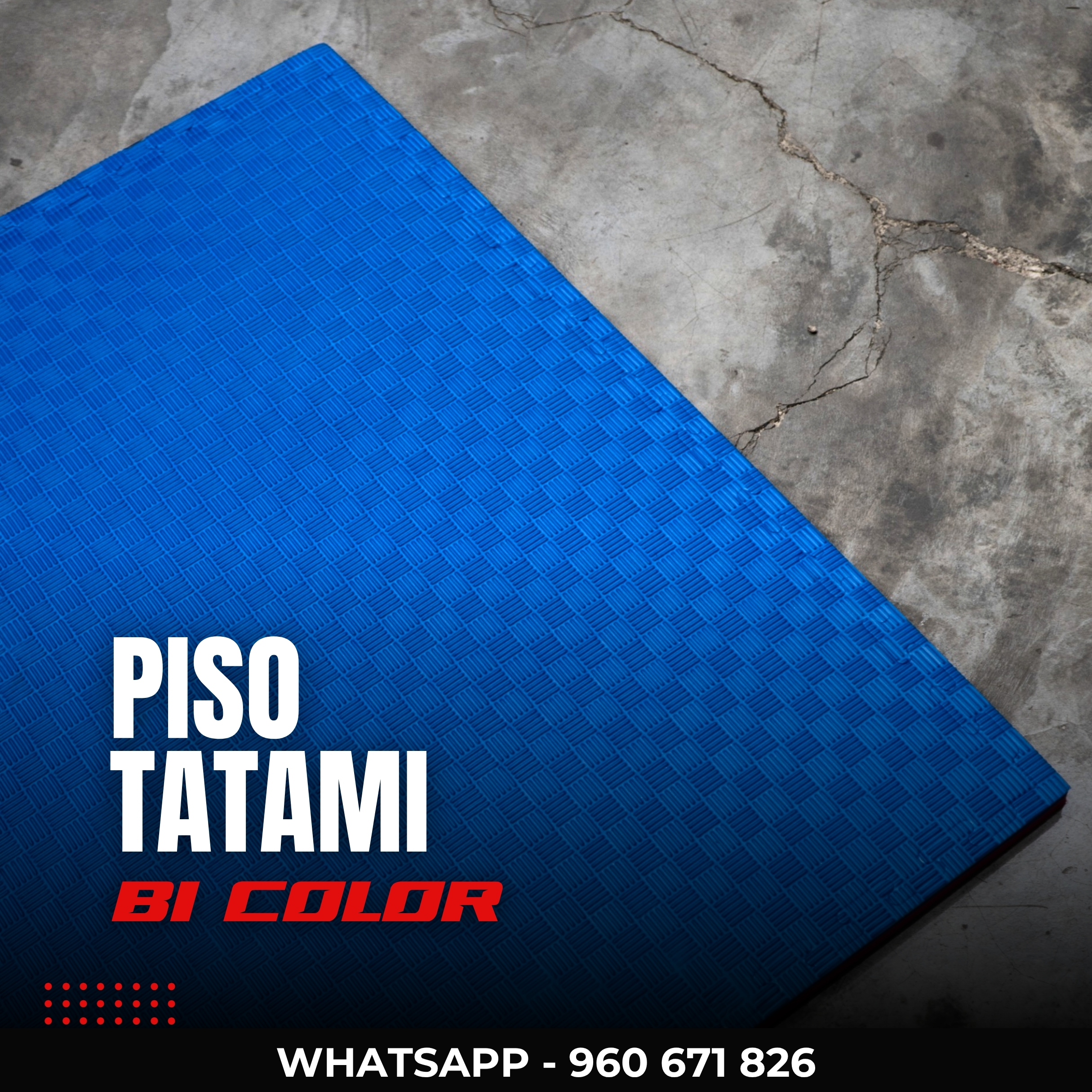 Piso Tatami EVA Rojo/Azul 2.5cm para Artes Marciales
