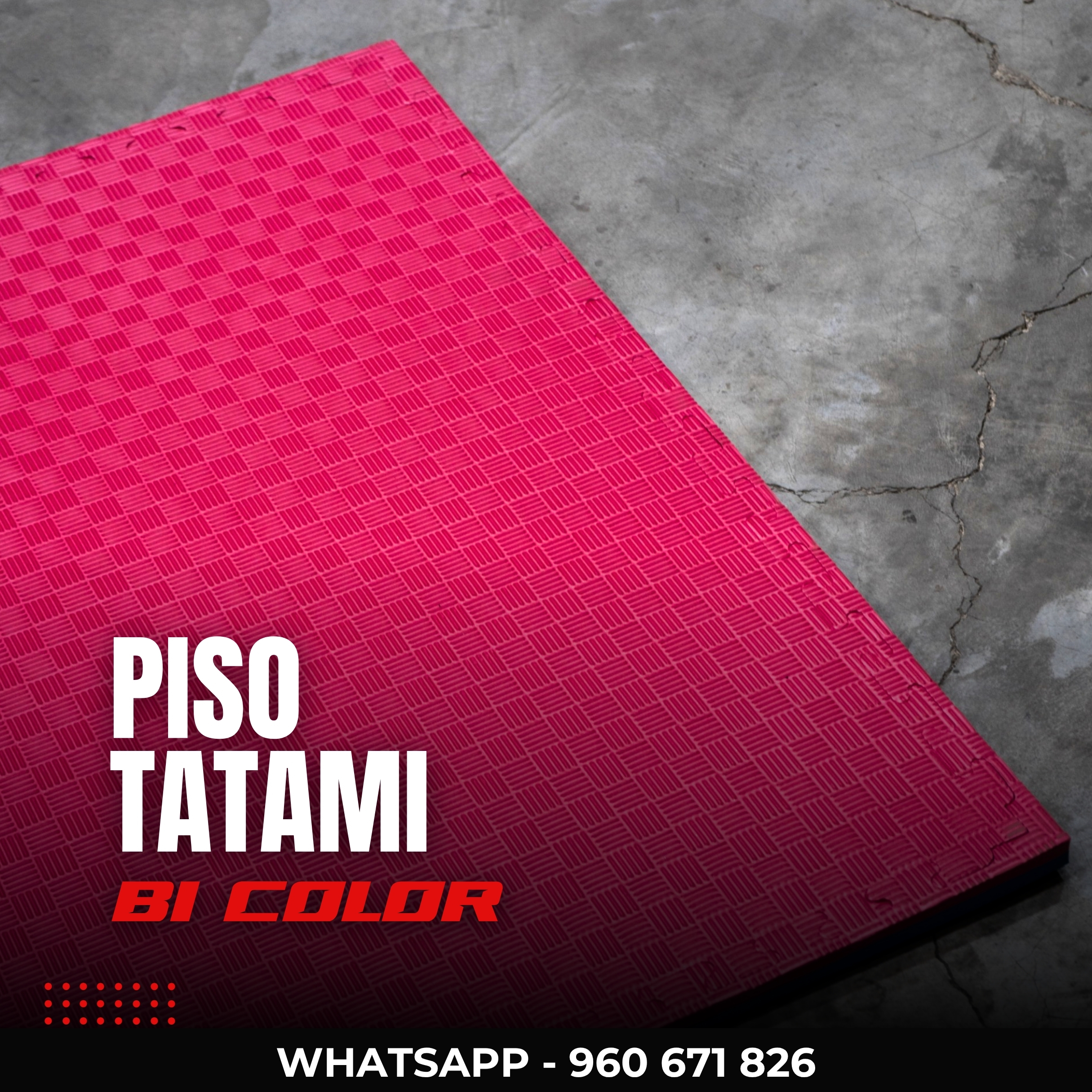 Piso Tatami EVA Rojo/Azul 2.5cm para Artes Marciales