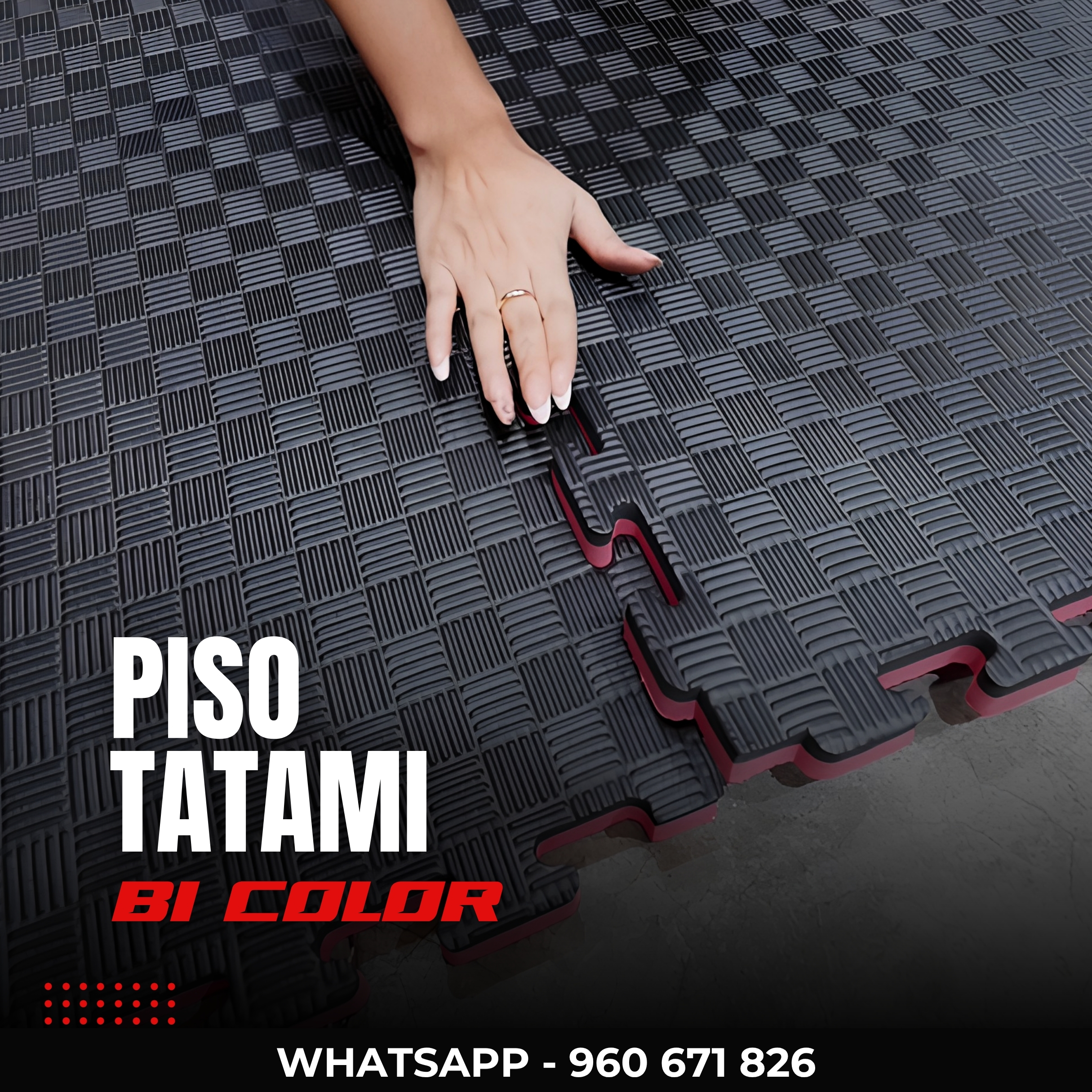 Piso Tatami EVA Rojo/Azul 2.5cm para Artes Marciales