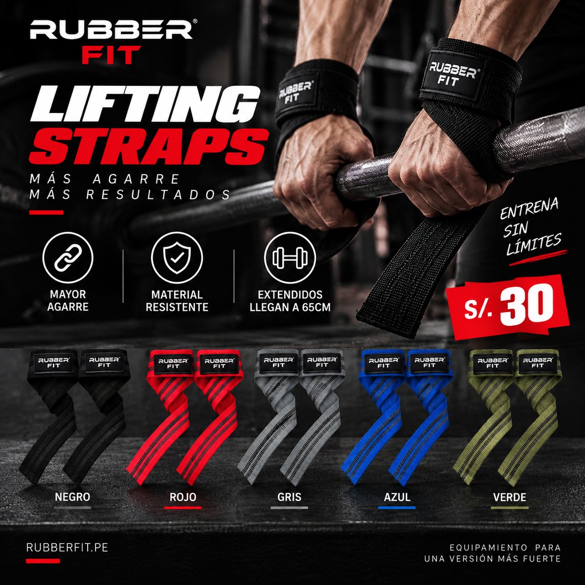 Lifting Straps Rubber Fit