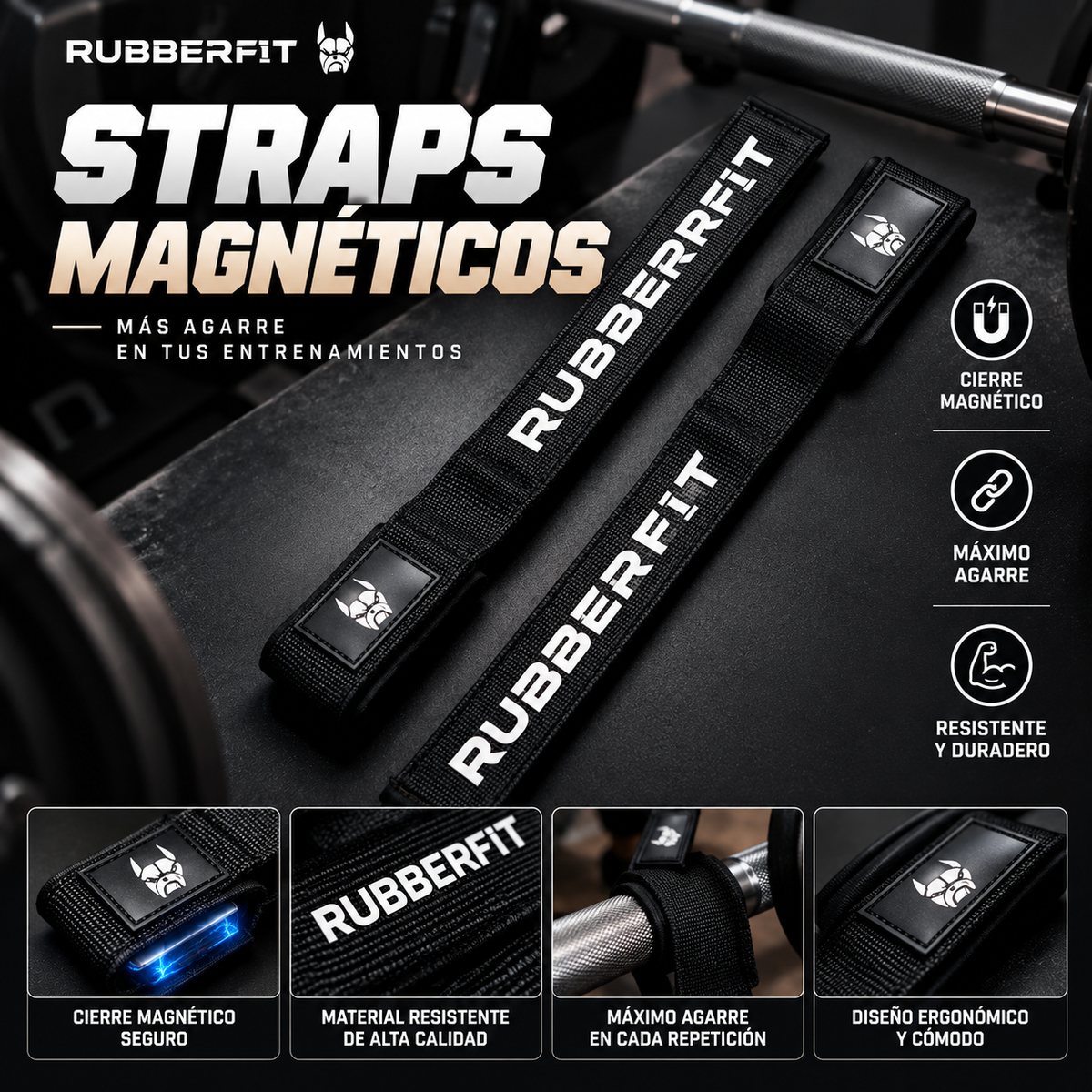 Straps Magnéticos para Pesas (Par)