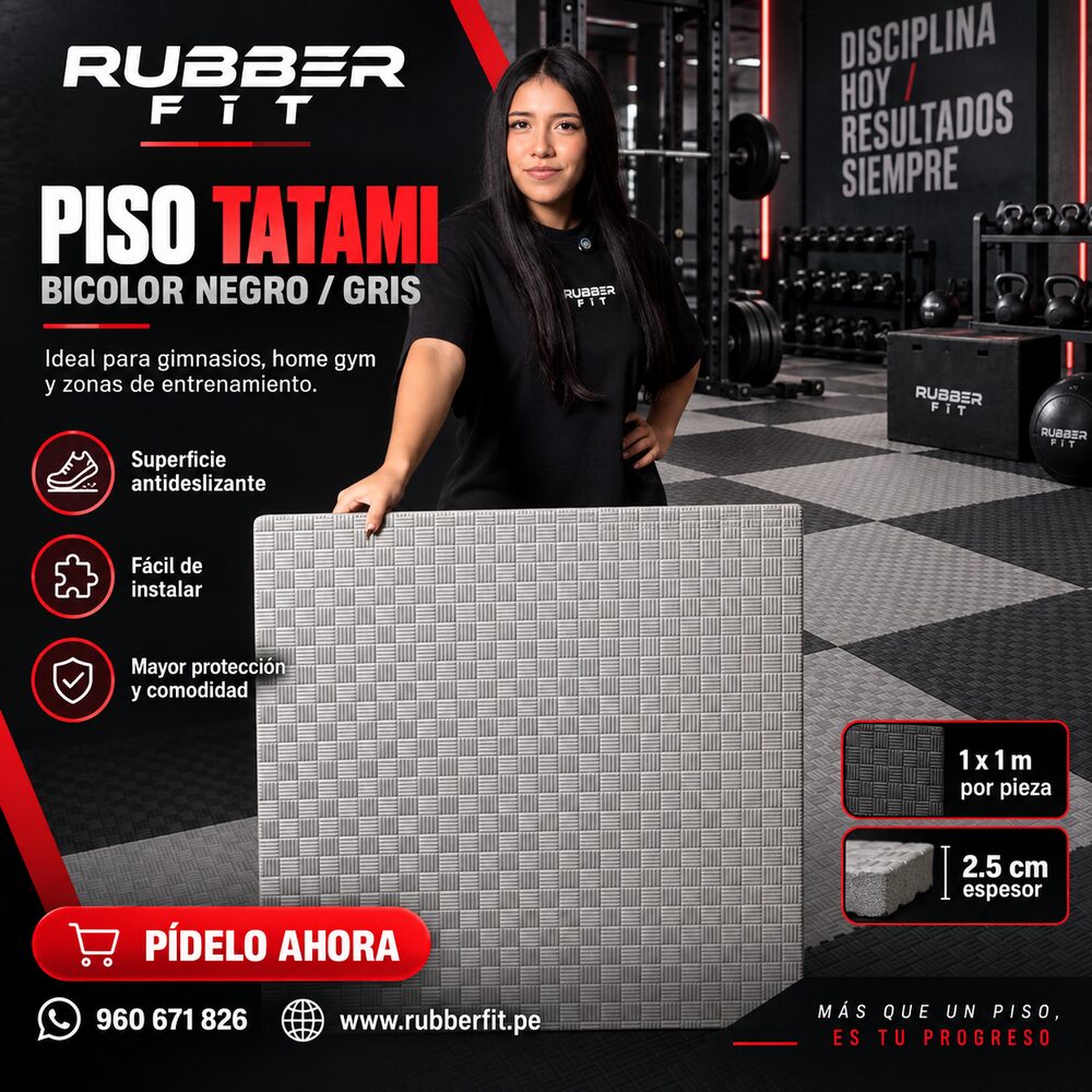 Pisos Tatami Negro Gris